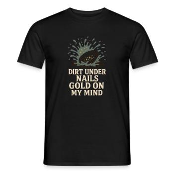Goldwaschen Hobby Geschenk Creek Pan - Männer T-Shirt - Schwarz - Vorne - AI Model Male 178 light (178cm)