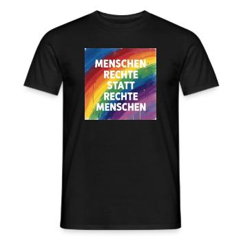 Human rights instead of right-wing people - Men's T-Shirt - black - Front - AI Model Male 178 light (178cm)