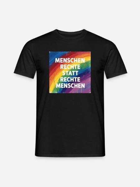 Human rights instead of right-wing people - Men's T-Shirt - black
