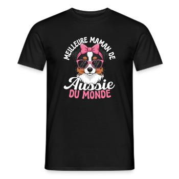 The best Australian dog mom in the world - Men's T-Shirt - black - Front - AI Model Male 178 light (178cm)