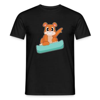 Bear Snowboarder Snowboard Winter Sports - Men's T-Shirt - black - Front - AI Model Male 178 light (178cm)