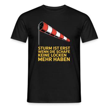 Texte de tempête avec un manteau à pare-vent - T-shirt homme - noir - Devant - AI Model Male 178 light (178cm)