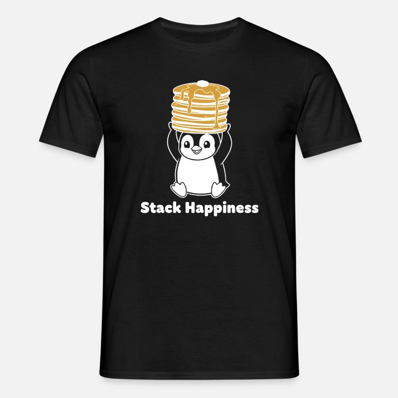 Stack Happiness Pinguin - Männer T-Shirt - Schwarz