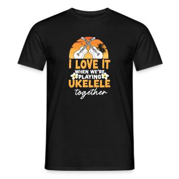 Amis du ukulélé hawaïen - T-shirt homme - noir - Devant - AI Model Male 178 light (178cm)