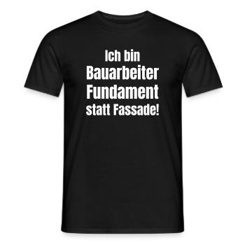 Foundation instead of façade: Construction workers - Men's T-Shirt - black - Front - AI Model Male 178 light (178cm)