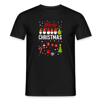 Gnome Christmas Decorations Magic - Men's T-Shirt - black - Front - AI Model Male 178 light (178cm)