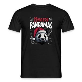 Motif de Noël drôle de panda joyeux Pandamas - T-shirt homme - noir - Devant - AI Model Male 178 light (178cm)