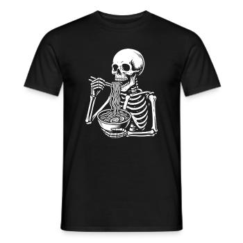 Skeleton Slurping Noodles - Men's T-Shirt - black - Front - AI Model Male 178 light (178cm)