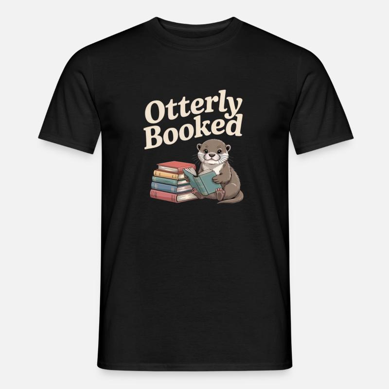 Der Leser-Otter - Männer T-Shirt - Schwarz