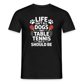 Table Tennis Saying Dog Joke Table Tennis Gift - Men's T-Shirt - black - Front - AI Model Male 178 light (178cm)