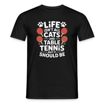 Dicton de tennis de table, blague de chat, cadeau de tennis de table - T-shirt homme - noir - Devant - AI Model Male 178 light (178cm)