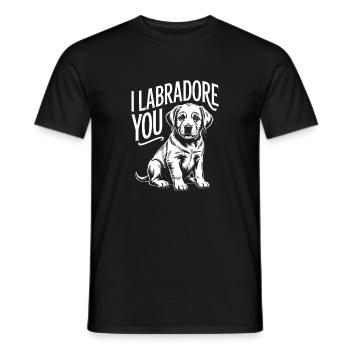 Ich Labrador, du Welpe entwirfst - Männer T-Shirt - Schwarz - Vorne - AI Model Male 178 light (178cm)