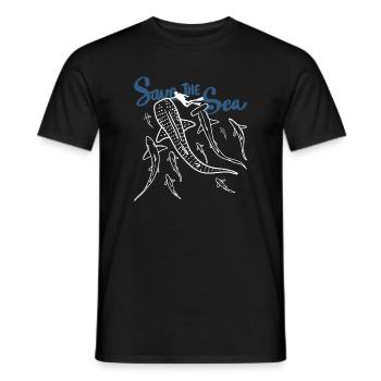 Save The  Sea Ocean Lifeline - Men's T-Shirt - black - Front - AI Model Male 178 light (178cm)