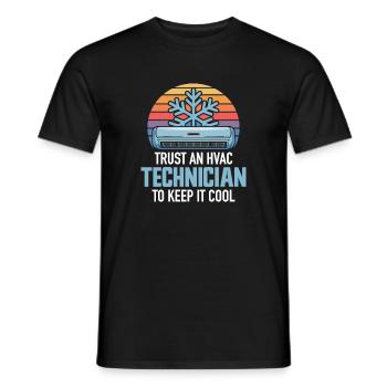Technicien CVC Expert en climatisation rétro Professionnels du design - T-shirt homme - noir - Devant - AI Model Male 178 light (178cm)