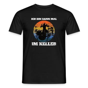 I'll be in the basement - drummer drummer - Men's T-Shirt - black - Front - AI Model Male 178 light (178cm)