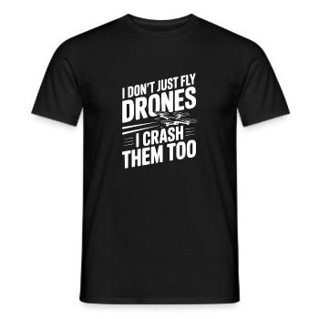 Je ne fais pas que piloter des drones, je les écrase aussi - T-shirt homme - noir - Devant - AI Model Male 178 light (178cm)