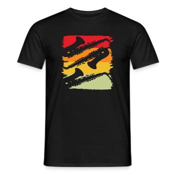 Saxophone Saxophonist Musical Instrument - Men's T-Shirt - black - Front - AI Model Male 178 light (178cm)