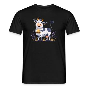 Lustige Kuh mit Glocke - Männer T-Shirt - Schwarz - Vorne - AI Model Male 178 light (178cm)