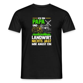 Ich Bin Papa Und Landwirt Nichts Jagt Mir Angst Ei - Männer T-Shirt - Schwarz - Vorne - AI Model Male 178 light (178cm)