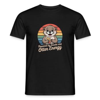 Otter Snack Humor - Men's T-Shirt - black - Front - AI Model Male 178 light (178cm)