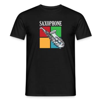Saxophone rétro Saxophoniste Instrument de musique - T-shirt homme - noir - Devant - AI Model Male 178 light (178cm)