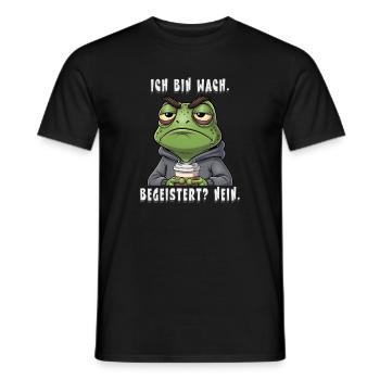 Grummel Frosch „Ich bin wach“ Design - Männer T-Shirt - Schwarz - Vorne - AI Model Male 178 light (178cm)