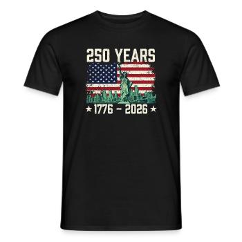 250 Jahre Amerika 1776 bis 2026 Patriotische USA - Männer T-Shirt - Schwarz - Vorne - AI Model Male 178 light (178cm)
