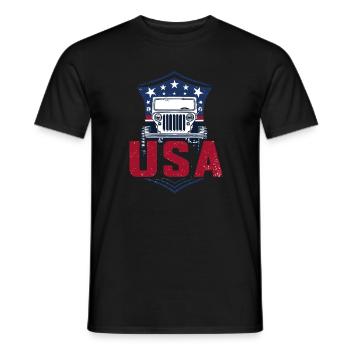 Willys Overland USA Offroad 4x4 - Männer T-Shirt - Schwarz - Vorne - AI Model Male 178 light (178cm)