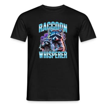 Funny Raccoon - Männer T-Shirt - Schwarz - Vorne - AI Model Male 178 light (178cm)
