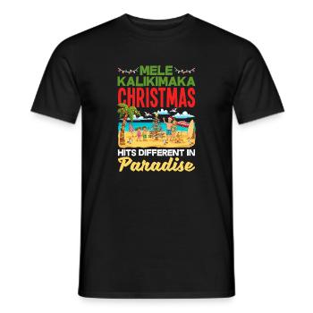 Mele Kalikimaka Hawaiian Christmas - Men's T-Shirt - black - Front - AI Model Male 178 light (178cm)