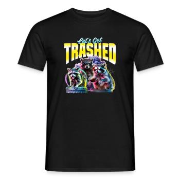 Funny Raccoon - Men's T-Shirt - black - Front - AI Model Male 178 light (178cm)