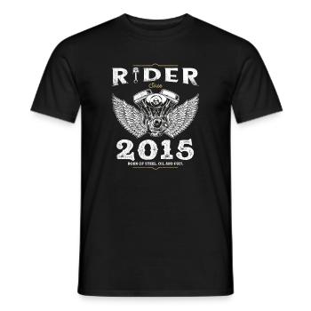 Rider Since 2015 - Raised on Steel and Speed - Men's T-Shirt - black - Front - AI Model Male 178 light (178cm)