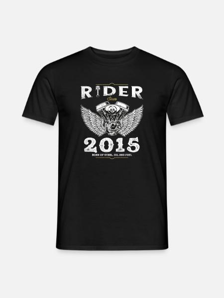 Fahrer seit 2015 - aufgewachsen auf Stahl und Geschwindigkeit - Männer T-Shirt - Schwarz