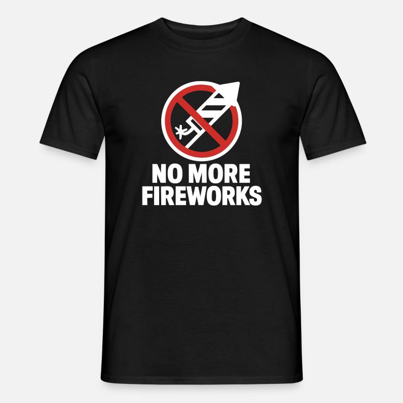 No More Fireworks – Silvester Edition - Männer T-Shirt - Schwarz