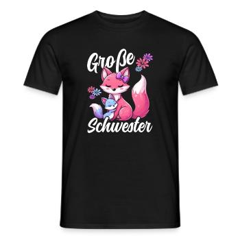 Große Schwester Fuchsliebhaber Geschwister - Männer T-Shirt - Schwarz - Vorne - AI Model Male 178 light (178cm)