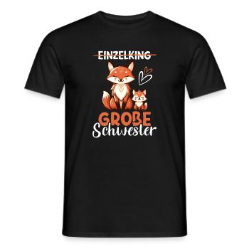 Big Sister Fox Lover Sibling - Men's T-Shirt - black - Front - AI Model Male 178 light (178cm)