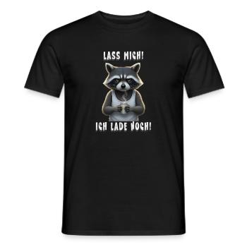 Laisse-moi partir! Je charge toujours – Café raton laveur fatigué - T-shirt homme - noir - Devant - AI Model Male 178 light (178cm)