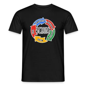 Scrum Framework for Agile Working in Development - Men's T-Shirt - black - Front - AI Model Male 178 light (178cm)