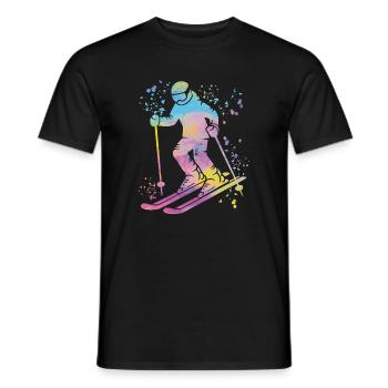 Ski alpin Sports d’hiver Ski nordique - T-shirt homme - noir - Devant - AI Model Male 178 light (178cm)