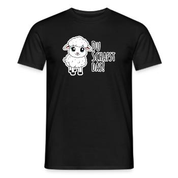 Tu peux le faire! Le petit mouton est sûr ! - T-shirt homme - noir - Devant - AI Model Male 178 light (178cm)