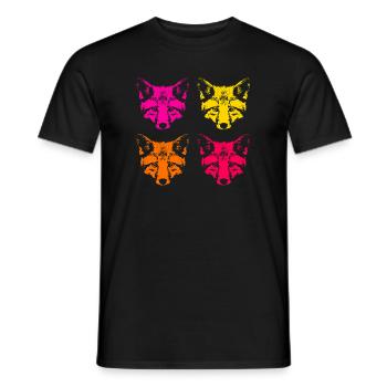 Farbige Füchse  - Männer T-Shirt - Schwarz - Vorne - AI Model Male 178 light (178cm)