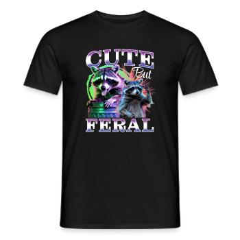 Funny Raccoon - Men's T-Shirt - black - Front - AI Model Male 178 light (178cm)