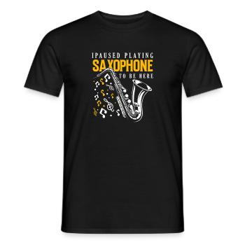 J’ai arrêté de jouer du saxophone pour pouvoir - T-shirt homme - noir - Devant - AI Model Male 178 light (178cm)