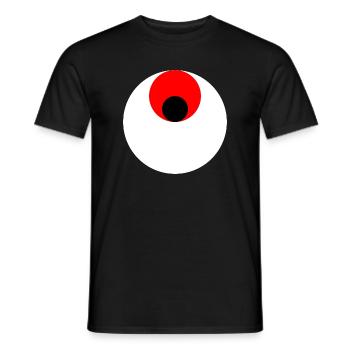 3 circles, white, red and black - Men's T-Shirt - black - Front - AI Model Male 178 light (178cm)