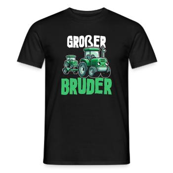 Big Brother Tractor Older Baby Siblings - Men's T-Shirt - black - Front - AI Model Male 178 light (178cm)