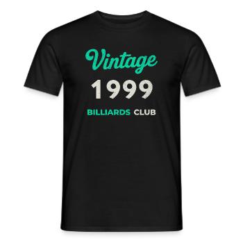 Vintage 1999 – Billiards Club Retro Birth Year - Men's T-Shirt - black - Front - AI Model Male 178 light (178cm)