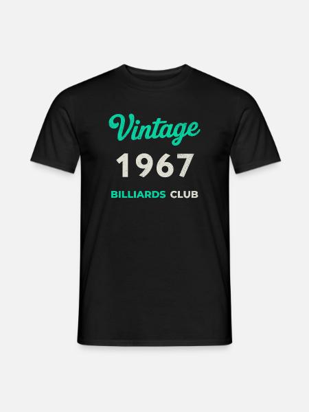 Vintage 1967 – Billiards Club Retro Geburtsjahr - Männer T-Shirt - Schwarz