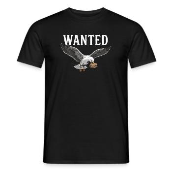 Wanted Fish Roll Seagull - Men's T-Shirt - black - Front - AI Model Male 178 light (178cm)