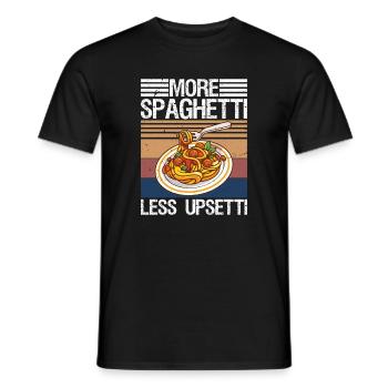 More Spaghetti Less Upsetti Pasta Lover - Männer T-Shirt - Schwarz - Vorne - AI Model Male 178 light (178cm)