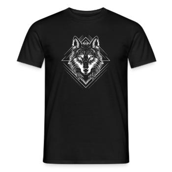 Minimalistischer Wolf im modernen Bold Grafikstil - Männer T-Shirt - Schwarz - Vorne - AI Model Male 178 light (178cm)